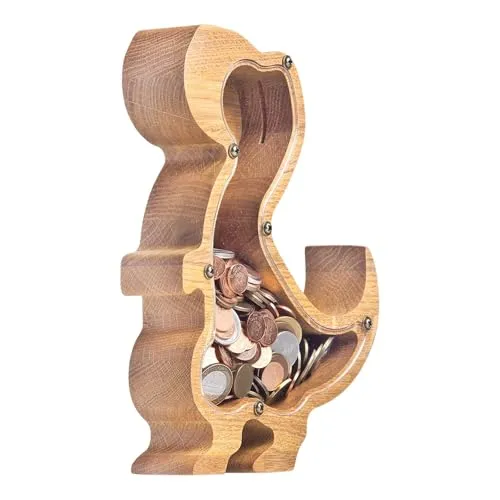 RoxNvm Tyrannosaurus Rex Holzspardose - Personalisierte Spardose für Kinder, Münze Sparbüchse für Jungen und Mädchen