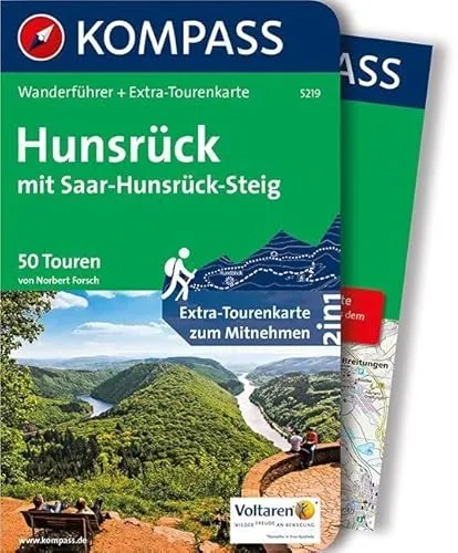 Produktbild KOMPASS Wanderführer Hunsrück mit Saar-Hunsrück-Steig: Wanderführer mit Extra-Tourenkarte 1:75.000, 50 Touren, GPX-Daten zum Download