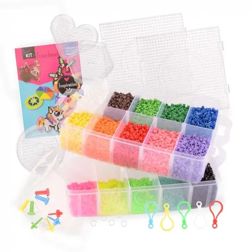 Vaessen Creative Kunststoff Bügelperlenset, Verschieden