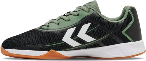 Hummel Root Elite II Handballschuhe Schwarz EU 44 1/2 - Hallenschuhe aus recyceltem Mesh, leicht und atmungsaktiv mit nicht abfärbender Laufsohle für optimalen Komfort beim Indoor- und Outdoor-Sport.