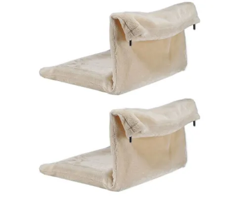 Gravidus Katzen-Hängematte 2er Set - Kuschelbett für Katzen - Haustier-Hängematten, ideale Heizungsliege aus Plüsch mit stabilem Stahlrahmen, bietet Ihrem Stubentiger warmen Komfort und Entspannung.