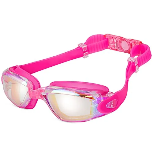 Hippodance Schwimmbrillen für Erwachsene Kinder, Unisex Schwimmbrille,Schwimmbrille mit Antibeschlag und UV Schutz, Ohrstöpsel & Nasenklammern mitgeliefert & Brillenbox