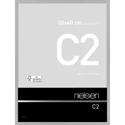 Nielsen Alurahmen C2 30x40 cm struktur silber matt - Bilderrahmen aus hochwertigem Aluminium, mit Klarglas und eleganter silberner Struktur, ideal zum Hängen von Kunstwerken oder Fotos.