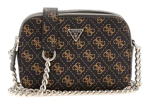 Guess Noelle Q Logo Umhängetasche dunkelbraun HWQG9672140-BNL - Umhängetasche aus hochwertigem Lederimitat in elegantem Dunkelbraun, ideal für stilvolle Auftritte und den Alltag.