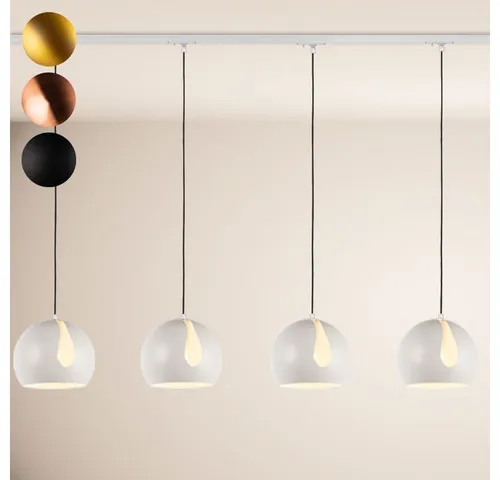 s.luce Pendelleuchte Ball - Moderne Esstischlampe mit Schienensystem - Elegante Pendelleuchte mit verstellbarem Lampenschirm für individuelles Licht. Perfekt für Esstisch, Wohnzimmer oder Küche – für ein einzigartiges Lichtspiel und gemütliche Atmosphäre.