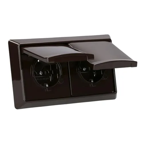 Busch-Jaeger Allwetter 44 SCHUKO Steckdosen-Set 2-fach IP44 Braun