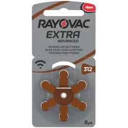 RAYOVAC Hörgerätebatterie Extra Advanced 312 (6 St.) - Hochleistungs-Hörgerätebatterien für zuverlässige Energieversorgung. Ideal für den täglichen Gebrauch und lange Laufzeit, damit Sie immer gut hören können.