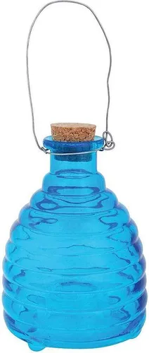 Wespenfalle Glas zum Aufhängen Insektenfalle Blau 13cm
