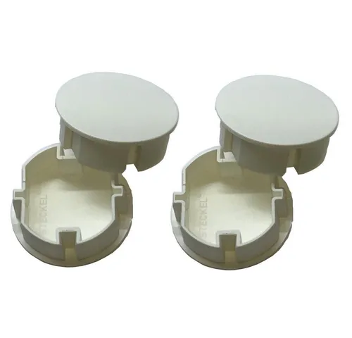 STECKEL Wanddekoobjekt 4 Stück weiße Steckdosen-Abdeckungen 19.B4 Staubschutz für Steckdosenl (Sparset, 4 St., 4er-Set), Steckdosendeko mit Spritz- und Staubschutz