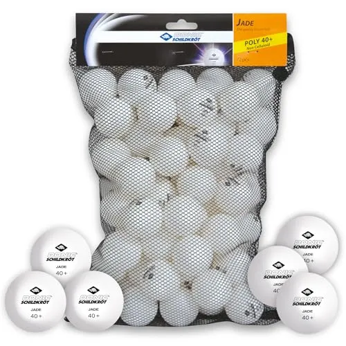 Donic-Schildkröt Tischtennisball Jade, Poly 40+ Qualität, 72 STK. im Meshbag, Weiß