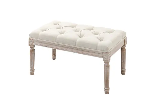 furnicato Polsterbank Sitzhocker in Leinenoptik 80x40x43 cm