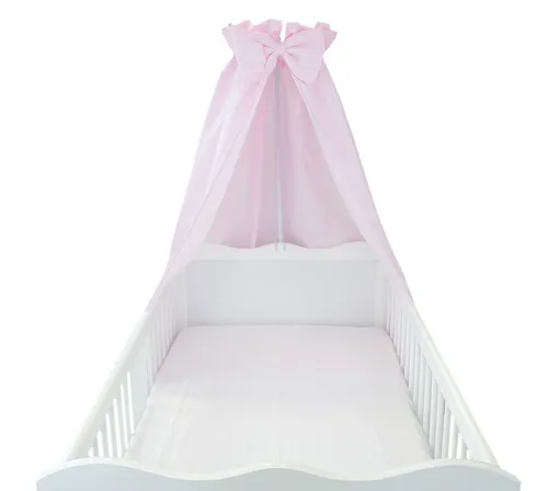 TupTam Betthimmel Babybett Himmel mit Schleifchen, Rosa - Betthimmel aus 100% Baumwolle in zartem Rosa, schafft eine gemütliche und stilvolle Atmosphäre im Babyzimmer.