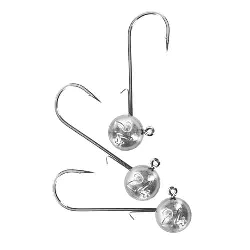 Runder Jig Kopfe, Angeln Jig Kopf Haken Set für Hecht, Zander, Barsch, 3pcs, 6 cm 24 g, Handmade Jig Angelhaken