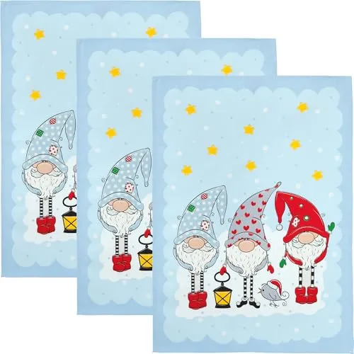 Erwin Müller Geschirrtuch 3er-Pack Baumwolle Wichtel Größe 50x70 cm