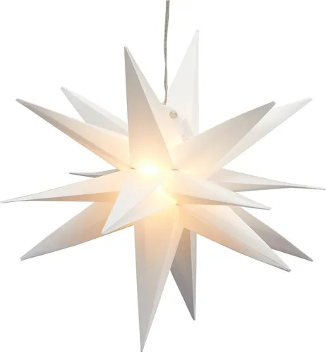 LED Adventsstern In- und Outdoor Ø 35 cm - Cepewa - Weihnachtsbeleuchtung mit Timerfunktion für eine besinnliche Atmosphäre. Ideal für innen und außen, faltbar und mit 15 warmweißen LEDs für festliche Stimmung.