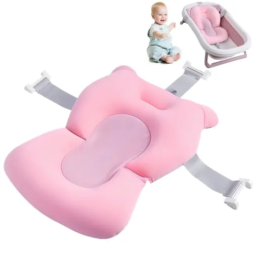Babybadematte: Sicherer Badesitz für Neugeborene und Kleinkinder (rosa)