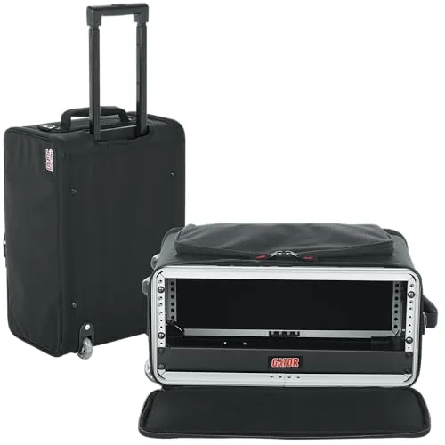Gator Cases 3U Rack-Tasche mit Rollen - PA Koffer & Racks, leichte und robuste Bauweise mit abnehmbarem Schultergurt und Rollen für einfachen Transport, ideal für Musiker und Techniker.