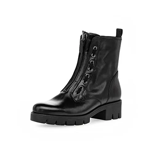 Gabor Damen Biker Boots, Frauen Stiefeletten,uebergangsstiefel,Winterstiefeletten,Winterschuhe,warm,gefüttert,schwarz(Altsilber),41 EU / 7.5 UK