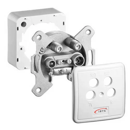 Loch 4 Fach Antennendose Twin Digital SAT & Kabel Dose 4K HD Unterputz Aufputz 4