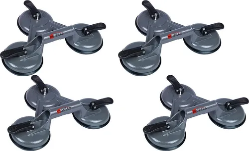 Moritz Saugheber mit 3 Saugnäpfen grau, max. 100 kg Traglast, 2-tlg.], Set, Glasheber Glassauger Plattenheber Saughalter Vakuumheber Gummisauger