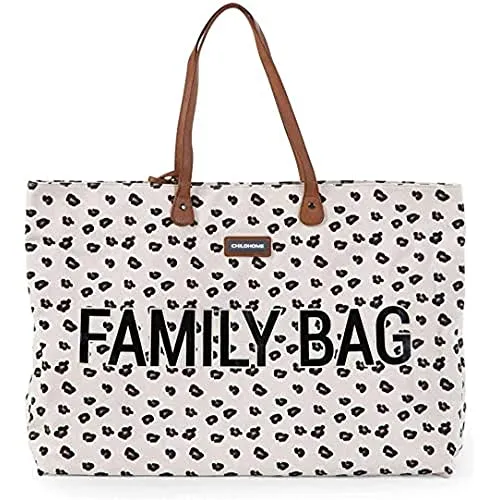 Childhome, Family Bag, Wickeltasche, Reisetasche/Wochenendtasche, Großes Fassungsvermögen, inkl. abnehmbarer Tasche, Leopard