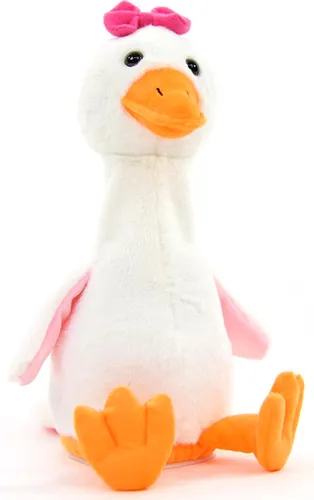 Kögler 75997 - Labertier Gans Gabi - Plüschfigur mit Wiedergabefunktion, die bis zu 6 Sekunden aufnimmt und mit witziger Stimme nachplappert. Ideal als Geschenk für Kinder, ca. 26 cm groß und aus 100 % weichem Polyester.