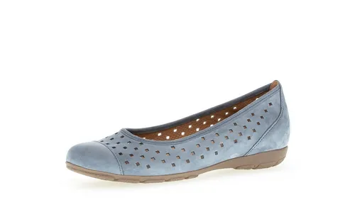 Gabor Ballerina Slipper mit Hovercraft Sohle in Jeansblau 43 EU - Elegante Slipper für den Business-Einsatz, ausgestattet mit einer innovativen Luftkammerlaufsohle für zusätzlichen Komfort. Ideal für lange Tage im Büro.