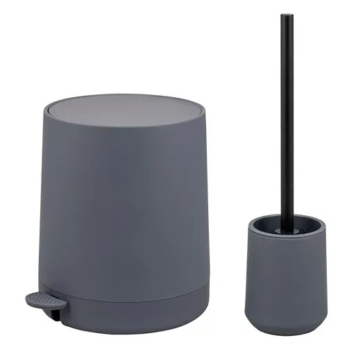 eluno Badaccessoire-Set TESERO 2tlg. Soft-Touch - Das eluno Badaccessoire-Set TESERO besteht aus einer stilvollen WC-Garnitur und einem praktischen Kosmetikeimer mit 4 Litern Fassungsvermögen. Die Soft-Touch-Oberfläche sorgt für ein angenehmes Griffgefühl und elegante Optik in jedem Badezimmer.