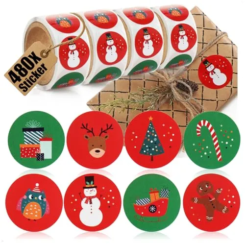 com-four® 480x Sticker Weihnachten auf Rolle von COM-FOUR