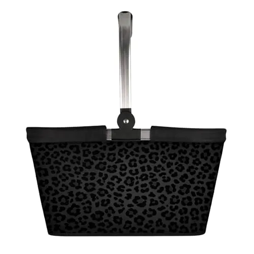 AWASG Faltbarer Einkaufskorb 20L mit Alurahmen und Leo Print