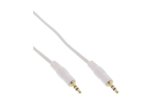 Inline InLine® Klinke Kabel, 3,5mm Stecker / Stecker, Stereo, weiß / gold, 5m Audio-Kabel