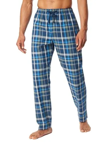 Schiesser Herren Lange Schlafhose-Mix + Relax Pyjamaunterteil, Indigo - Schlafanzughose für Herren aus 100% Organic Cotton, mit komfortablem Bund, seitlichen Taschen und ideal für entspannte Nächte.