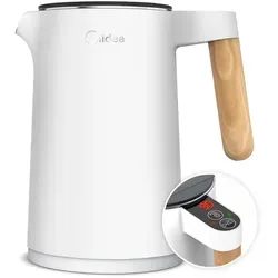 Midea Edelstahl Wasserkocher mit Temperatureinstellung 1,5L - Wasserkocher mit präziser Temperaturregelung (45?-100?) und 2200W Leistung für schnelles Erhitzen. Ideal für Tee und Kaffee, mit Warmhaltefunktion für eine Stunde.