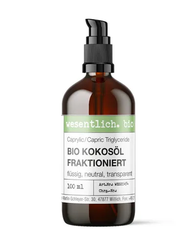 wesentlich. Körperöl Kokosöl fraktioniert bio 100ml
