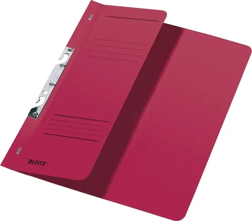 LEITZ Hefter Schlitzhefter 1/2-Vorderdeckel rot (50 Stück)
