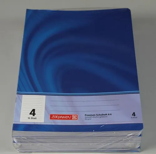 Brunnen Schulhefte A4 - 25er Set, 16 Blatt liniert - Schulhefte im praktischen 25er Set, ideal für das 4. Schuljahr. Jedes Heft hat 16 Blatt, ist hochwertig und perfekt für Schüler geeignet.