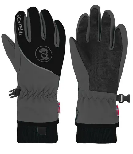 TROLLKIDS Skihandschuhe Trolltunga Wasserabweisend in grau von TROLLKIDS