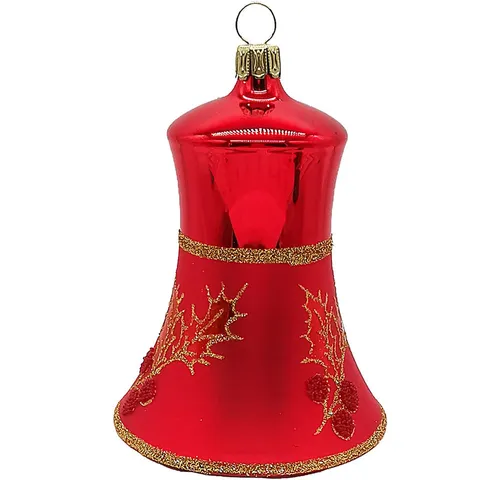 Glocke Ilex-Zweig rot Ø7cm