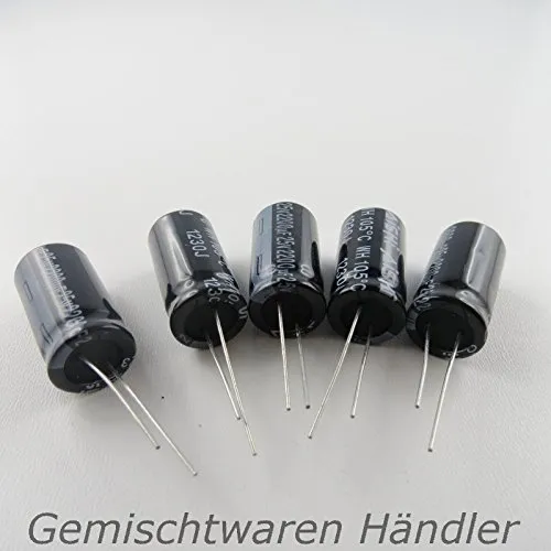 Unbekannt 5xMarken Elko 2200µF 25V Kondensator Elektrolytkondensator mF uF AiSHi Capacitor