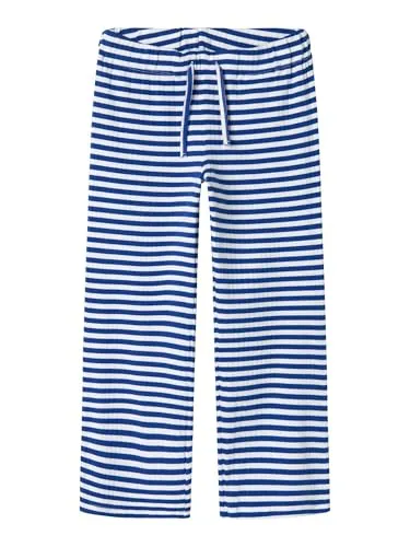 Name It Jerseyhose Suraja - Drapierte Kinderhose in Blau - Kinderhosen mit elastischem Bund, aus weichem Jersey-Material für hohen Tragekomfort und stylisches Design.
