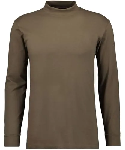RAGMAN Herren Stehkragenshirt Langarm Mokka-835, XL - T-Shirts für Herren, aus fair gehandelter Baumwolle, mit bequemem Stehkragen und Bündchen für einen modernen Look.