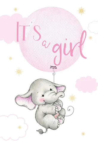 AV - Geburt – Baby – Glückwunschkarte 11,5 x 17 cm - Elegante Glückwunschkarte zur Geburt in Weiß, aus hochwertigem Papier, perfekt für das freudige Ereignis.