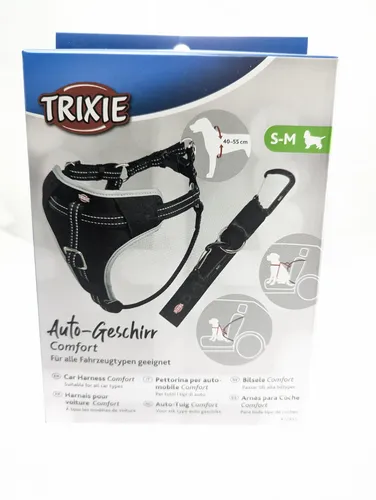 Auto Geschirr Comfort Dog Protect Größe S - M - Sicherheitsgeschirr für Hunde, gepolstert und reflektierend, ideal für Autofahrten. Perfekt für kleine bis mittelgroße Hunde.