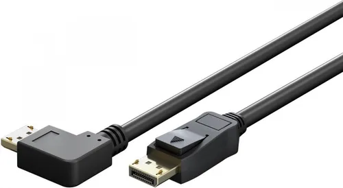 DisplayPort™ Kabel 2.0/2.1, 54 Gbit/s 8K/144 Hz DSC gewinkelt Schwarz 1 m