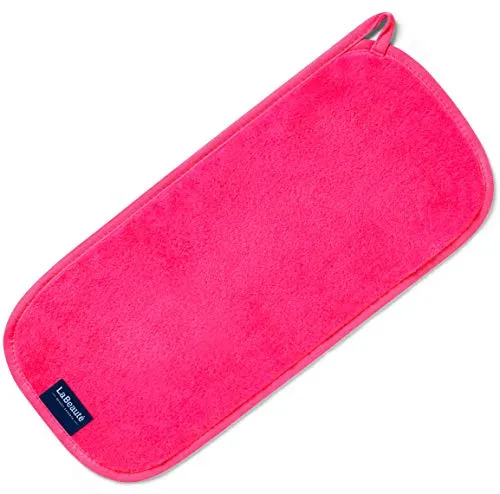 LaBeauté Abschminktuch Mikrofaser (40x18 cm) waschbar und wiederverwendbar, Make Up Entferner Pads, Microfaser Abschminkpads, zum Gesicht Abschminken & Gesichtsreinigung (pink)