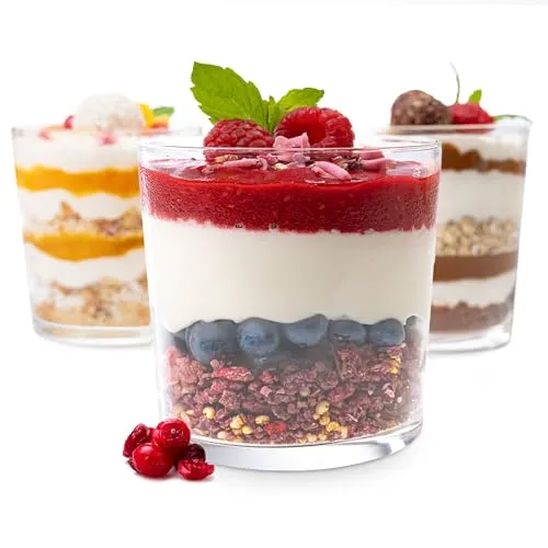 KONZEPT Dessertgläser 6-teiliges Set aus Glas, große Gläser für Nachtisch, perfekt für Tiramisu, Panna Cotta, Pudding, Joghurt-Müsli und Schichtdesserts