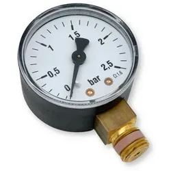 Manometer 1⁄4“ 0-2,5 bar+Anschluss senkrecht, Druckmesser für D&W Kessel