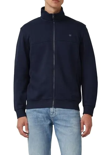 s.Oliver Sweatshirt mit Logo Stickerei, blue - Funktionsjacke mit atmungsaktivem Sweatmaterial, ideal für lässige Outfits. Der Stehkragen und die Eingrifftaschen sorgen für zusätzlichen Komfort.