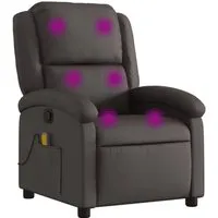 vidaXL Massagesessel Dunkelbraun mit Echtleder - Entspannen Sie in diesem stilvollen Massagesessel mit 6 Massagepunkten und manuellem Liegesystem. Der gepolsterte Sitz und die breiten Armlehnen bieten optimalen Komfort für erholsame Momente.
