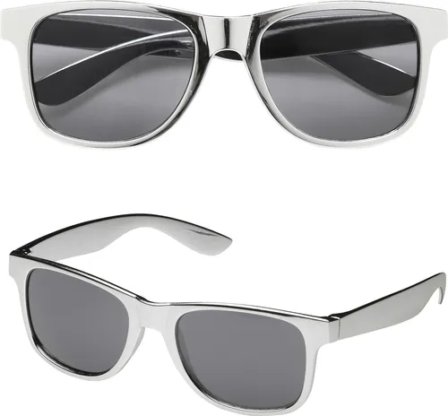 Brille in Silber metallic- coole Sonnenbrille silberfarben - Metallic Brille